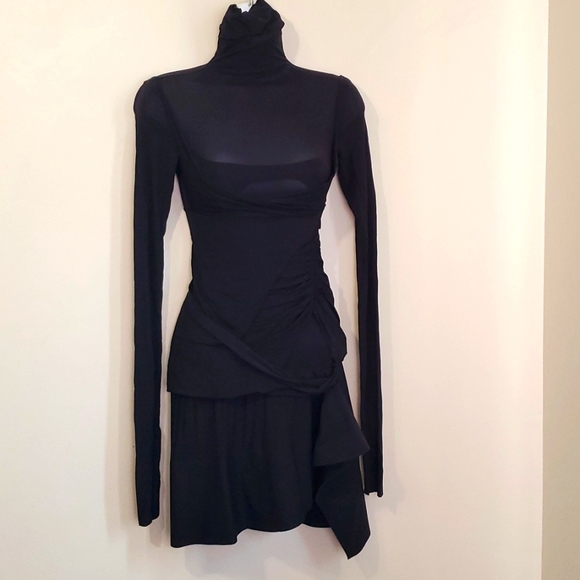 Stunning Layered Bodysuit Stretch Mini Dress, Flounce Skirt NWOT. 🔥 HOT - Picture 3 of 16
